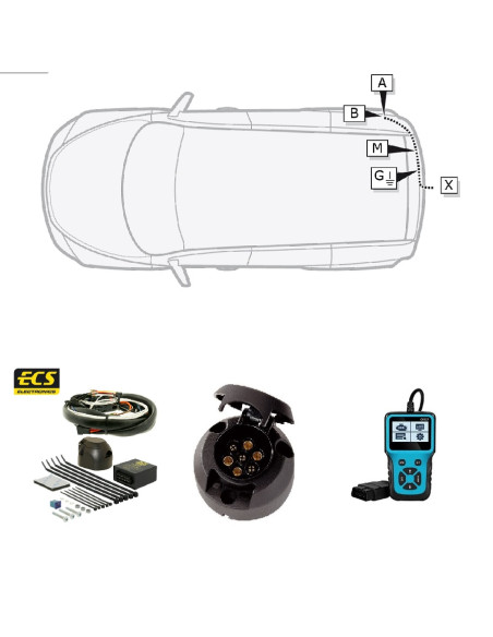 JG-008-F1 FAISCEAU 7 PLOTS JAGUAR XF (Set1103) + PASSAGE VALISE