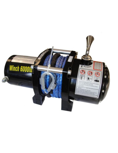 TREUIL ELECTRIQUE DE TRACTION 12V A CORDE CAPACITE 6000 LBS - 2 50T PORTE BATEAU