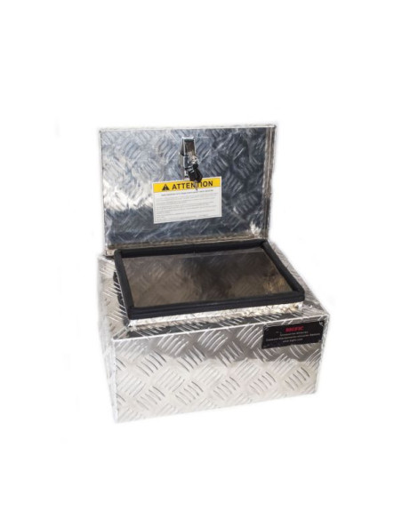 COFFRE ALUMINIUM RECTANGULAIRE 400 x 300 x 225 mm OUVERTURE DEVANT
