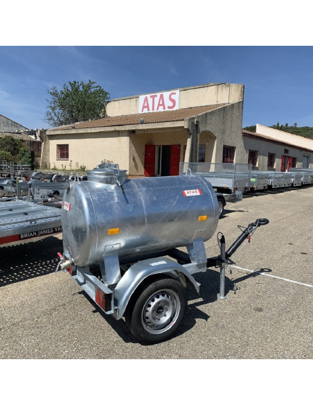 REMORQUE PORTE CITERNE 500L PTC 750 KG (Hubière)