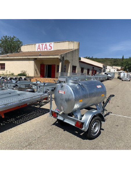 REMORQUE PORTE CITERNE 500L PTC 750 KG (Hubière)