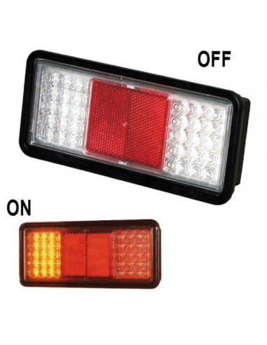 FEU LED RECTANGULAIRE 12V SIM 3179 - (Connectique Ronde 5)