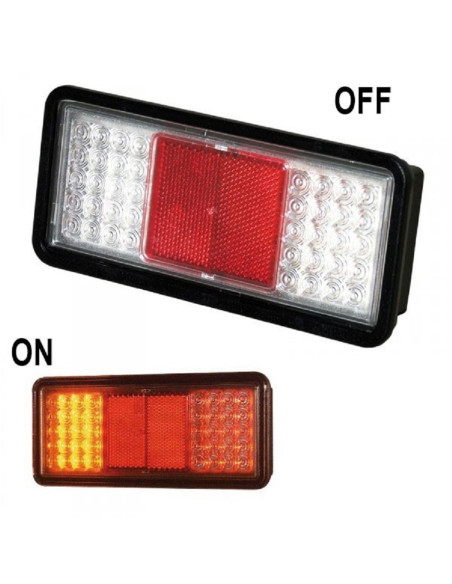 FEU LED RECTANGULAIRE 12V SIM 3179 - (Connectique Ronde 5)