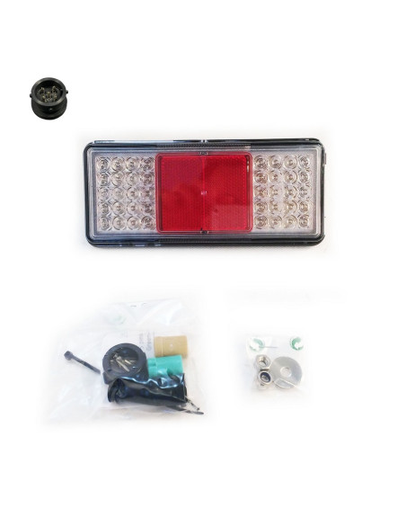 FEU LED RECTANGULAIRE 12V SIM 3179 - (Connectique Ronde 5)