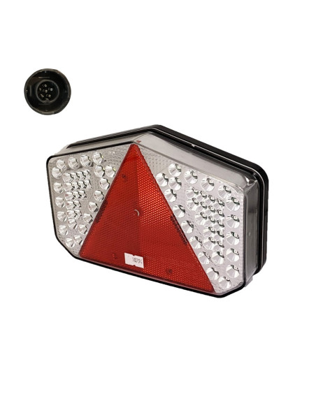 FEU LED DROIT RADEX 7600  220x145xX48 mm (Connectique Ronde 6)