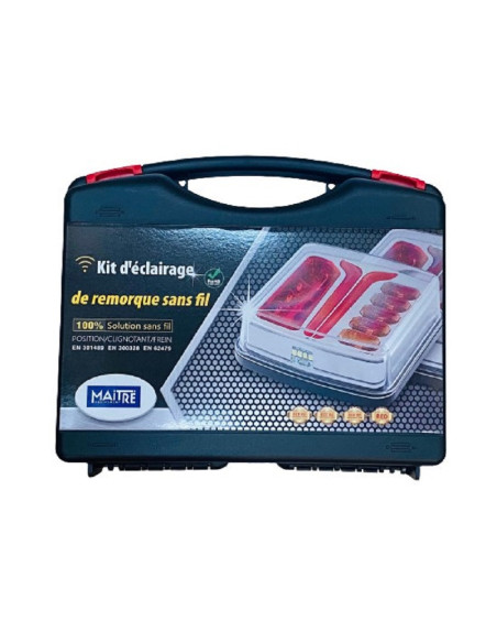 KIT 2 FEUX MAGNETIQUES A LED SANS FIL DANS VALISETTE PRISE 7 BROCHES 12-24 V