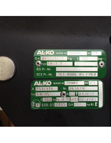 COMMANDE DE FREINAGE FA 3,5 PTC 3500 KG avec ANNEAU 68X42 A&M Ø 36 (Alko)