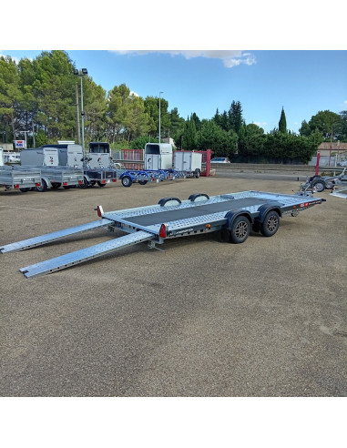 PORTE VOITURE A Transporter GRIS 450*190 - 2700 KG PTC +  CALES (Brian james)