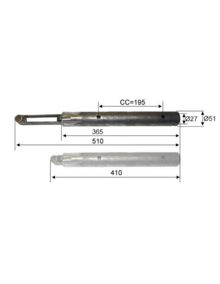 PEITZ PAV fut coulissant Peitz PAV SR 2 7 Longueur 510-410-365 mm-