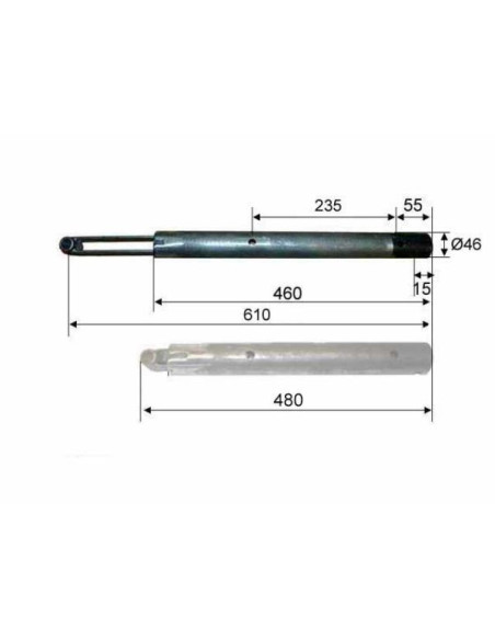 PEITZ Fut coulissant Pav SR2 0 X Longueur 610-480-460 mm