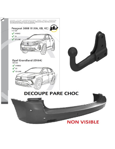 2878T48 ATTELAGE PEUGEOT 3008 III DE 11/2023 - ET OPEL GRANDLAND DE 10-2024 - 