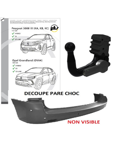 2879T60 ATTELAGE PEUGEOT 3008 III DE 11/2023 - ET OPEL GRANDLAND DE 10-2024 - 