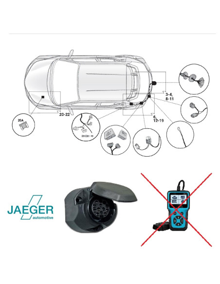 21250558 FAISCEAU 13 BROCHES TOYOTA C-HR & C-HR Hybrid de 11/19 à 10/23