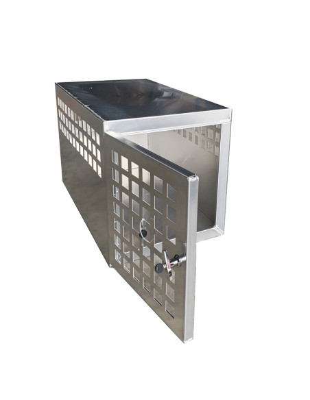 COFFRE ALUMINIUM TRANSPORT CHIEN ALUMINIUM LISSE 500X850X550 