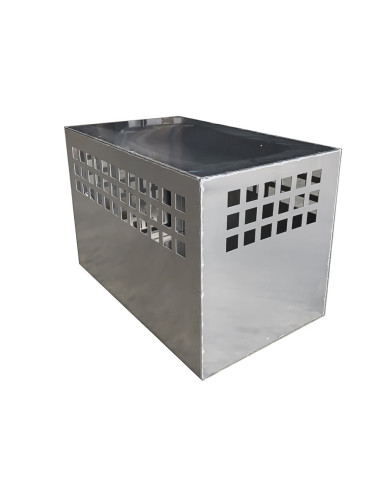 COFFRE ALUMINIUM TRANSPORT CHIEN ALUMINIUM LISSE 500X850X550 