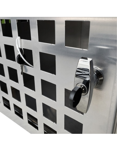 COFFRE ALUMINIUM TRANSPORT CHIEN ALUMINIUM LISSE 500X850X550 