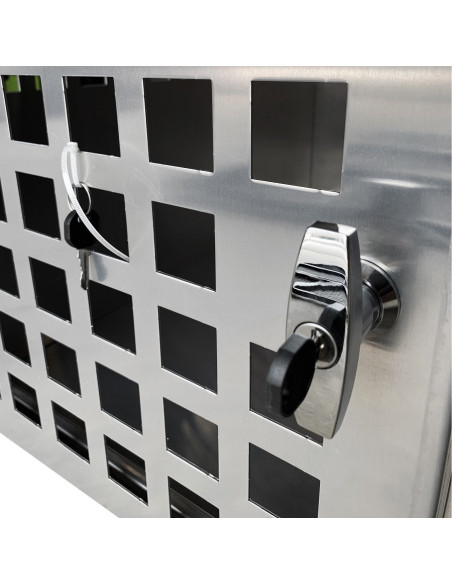 COFFRE ALUMINIUM TRANSPORT CHIEN ALUMINIUM LISSE 500X850X550 
