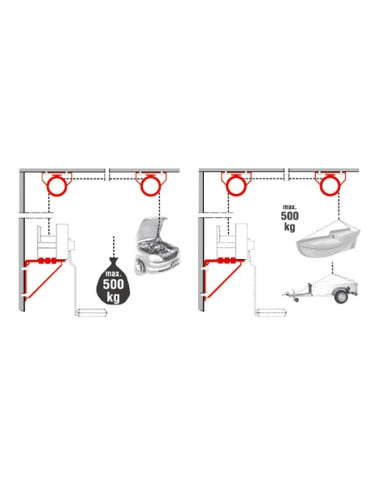SUPPORT DE TREUIL MURAL VERTICAL 500 KG MAXIMUM (Alko)