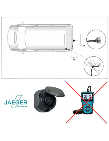 21270555 FAISCEAU 13 BROCHES VOLKSWAGEN TRANSPORTER avec preparation attelage