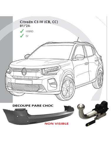 2897T38 ATTELAGE CITROEN C3 IV de 01/24 - 