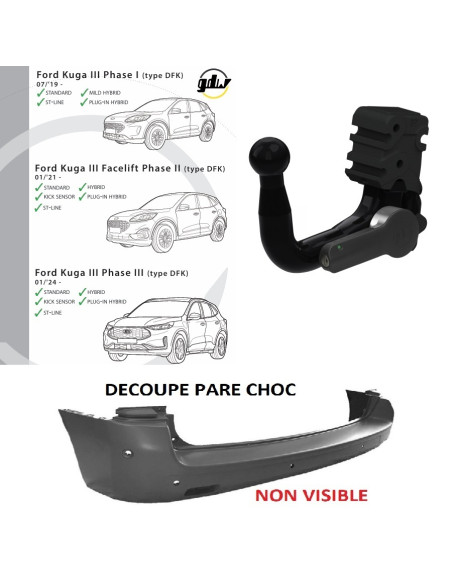 2914T60 ATTELAGE FORD KUGA III  DE 07/19 - 