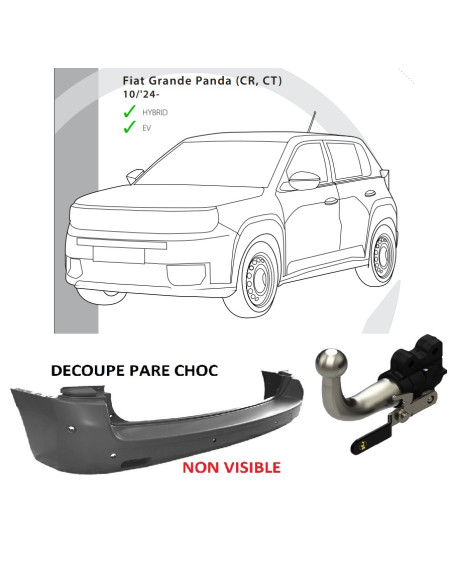 2946T38 ATTELAGE FIAT GRANDE PANDA (CR, CT) de 10/24 - 