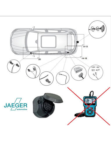 21180545  FAISCEAU 13 BROCHES RENAULT KOLEOS
