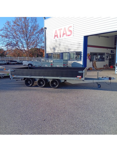 PLATEAU RIDELLE Black 406*204 3500 KG PTC TRIPLE ESSIEUX (Saris)