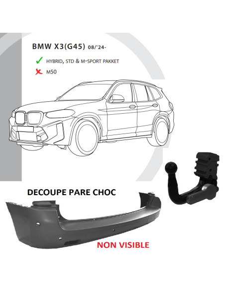 2942T60 ATTELAGE  BMW  X3  G45 de 08/24 - 