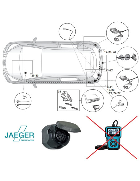 21250538 FAISCEAU ATTELAGE 13 BROCHES TOYOTA AURIS - COROLLA