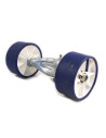 DOUBLE GALET BLEU & BLANC  Ø 120 mm - sur BASCULE ACIER (Sunway)