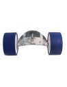 DOUBLE GALET BLEU & BLANC  Ø 120 mm - sur BASCULE ACIER (Sunway)