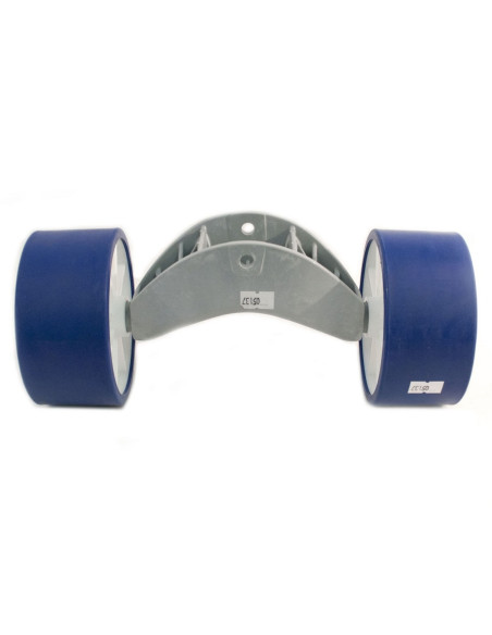 DOUBLE GALET BLEU & BLANC  Ø 120 mm - sur BASCULE PLASTIQUE (Sunway)