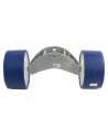 DOUBLE GALET BLEU & BLANC  Ø 120 mm - sur BASCULE PLASTIQUE (Sunway)