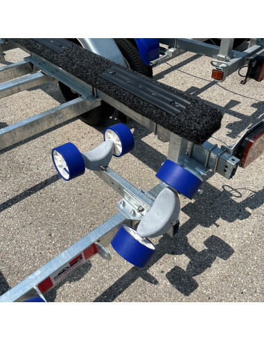 DOUBLE GALET BLEU & BLANC  Ø 120 mm - sur BASCULE PLASTIQUE (Sunway)