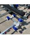 DOUBLE GALET BLEU & BLANC  Ø 120 mm - sur BASCULE PLASTIQUE (Sunway)