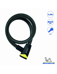 ANTIVOL SPIRALE à CLES 120 cm Ø 25 mm