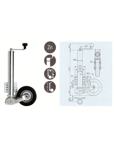 ROUE JOCKEY AUTOMATIQUE SABOT PLAT  ROULETTE 200*60
