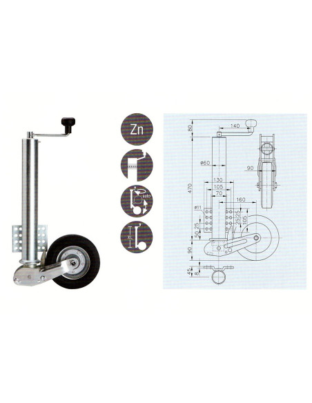 ROUE JOCKEY AUTOMATIQUE SABOT PLAT  ROULETTE 200*60