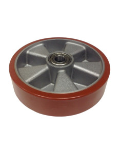 ROULETTE GALET 200*50 NYLON  AVEC JANTE ACIER ET ROULEMENT