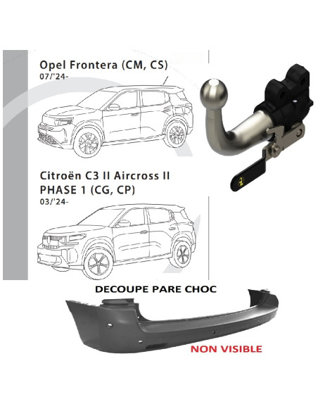 2932T36  ATTELAGE C3 II AIRCROSS de 03/24 -  & OPEL FRONTERA de 07/24 - 