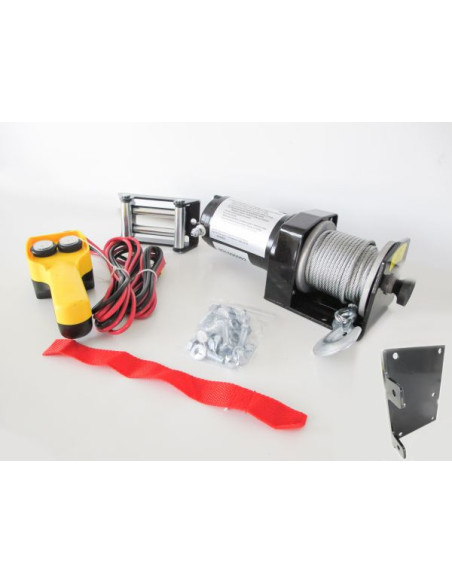 TREUIL ELECTRIQUE DE TRACTION 12V A CABLE CAPACITE 2000 LBS - 0 80T MULTI USAGE