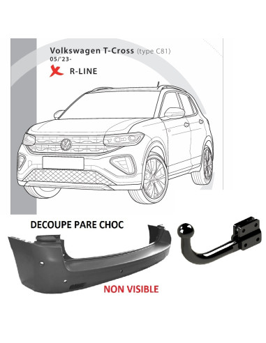 2818T45 ATTELAGE VOLKSWAGEN T-CROSS C81 de 05/23 - 