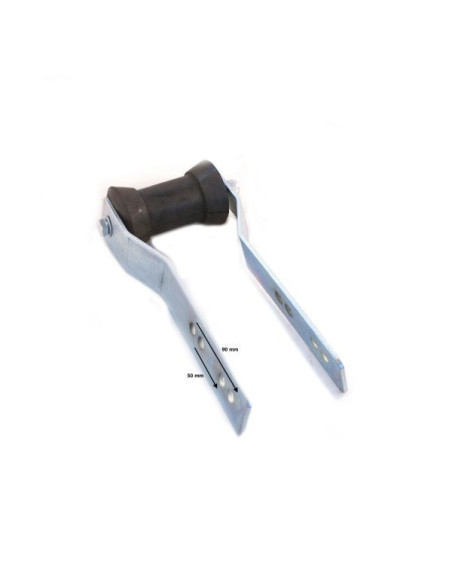 ROULEAU BOBINE DE QUILLE DE 120 MM DE LONG SUR SUPPORT A BOULONNER DANS TUBE DE 80 MM