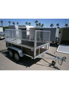 BOIS - 251x133x100 - 500 KG - 2 ESSIEUX - REHAUSSE GRILLE + PONT - 45450 (Lider)