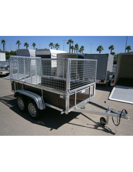 BOIS - 251x133x100 - 500 KG - 2 ESSIEUX - REHAUSSE GRILLE + PONT - 45450 (Lider)