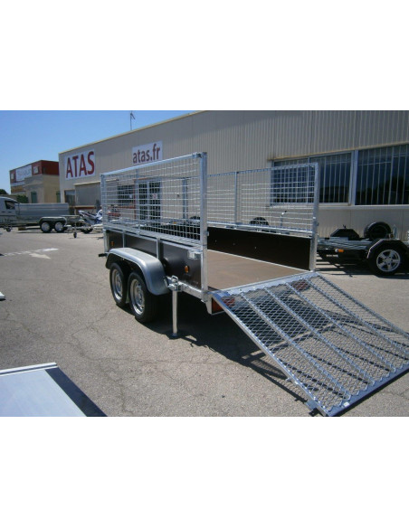 BOIS - 251x133x100 - 500 KG - 2 ESSIEUX - REHAUSSE GRILLE + PONT - 45450 (Lider)