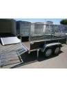 BOIS - 251x133x100 - 500 KG - 2 ESSIEUX - REHAUSSE GRILLE + PONT - 45450 (Lider)
