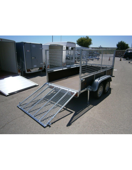 BOIS - 251x133x100 - 500 KG - 2 ESSIEUX - REHAUSSE GRILLE + PONT - 45450 (Lider)