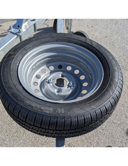 SUPPORT ROUE DE SECOURS - BRIDE FILETEE - POUR PERCAGE JANTE 100*4 (Sunway)
